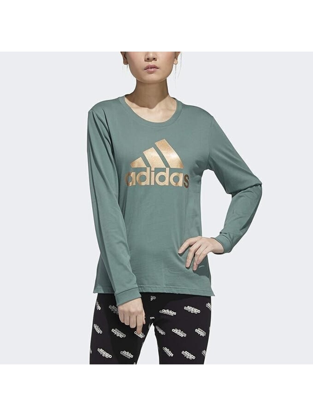 Adidas x Zoe Saldana Collection Women's Long Sleeve Shirt Women's, Green, Size M